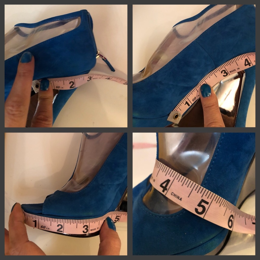 HP 2/13 blue/silver 4"+FENDI Heels sz36 EUC! - Picture 4 of 8